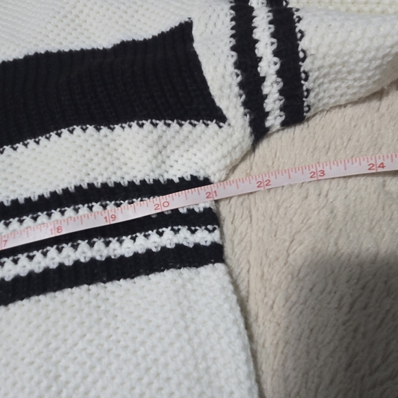 Full Circle Striped Sweater lace up back terracotta ut burnt orange sweater, L - Picture 9 of 13